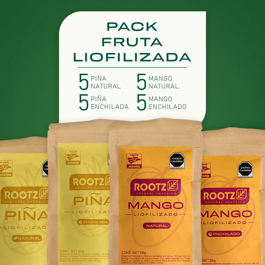 PACK FRUTA LIOFILIZADA - Botana Saludable ROOTZ